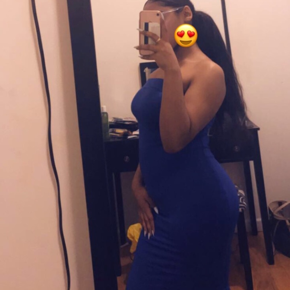 Blue tube dress